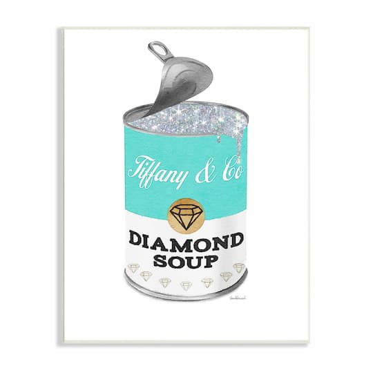 Stupell Industries Blue Pop Fashion Condensed Soup Glam Open Lid Wall Plaque